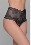 MILENA HIGH WAIST SLIP STRING PLUS SIZE WITH LACE - BLACK