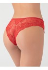 MILENA SLIP PLUS SIZE LACE AND TULLE-RED