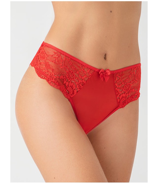 MILENA SLIP PLUS SIZE LACE AND TULLE-RED