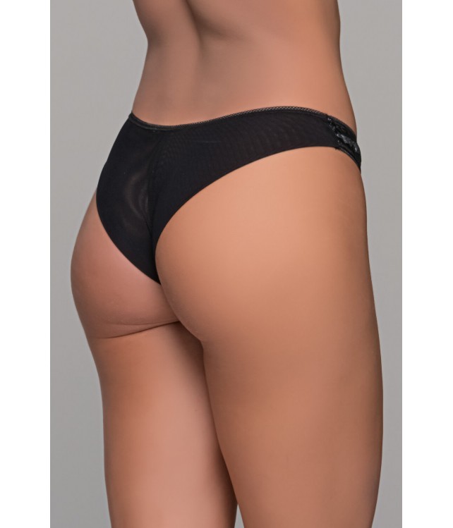 MILENA BRAZILIAN SLIP ΤΟΥΛΙ ΚΑΙ ΒΕΛΟΥΔΟ ΑΣΗΜΟΤΥΠΙΑ / ΜΑΥΡΟ-ΑΣΗΜΙ