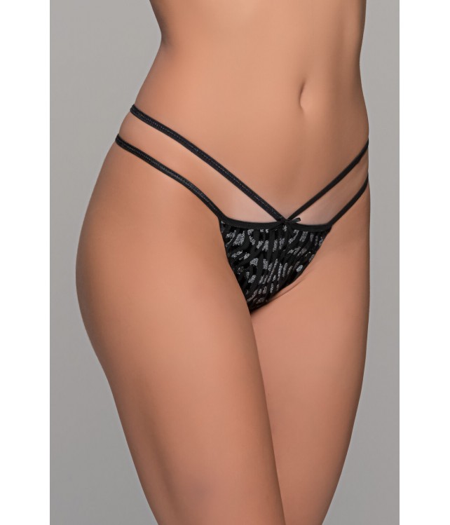 STRING TULLE WITH VELVET/ BLACK-SILVER