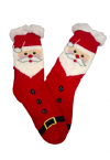 MENS SLIPPER SOCKS w/ FAUX FUR LINING/ GREY- BLACK- BLUE