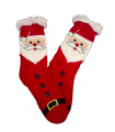 MENS SLIPPER SOCKS w/ FAUX FUR LINING/ GREY- BLACK- BLUE
