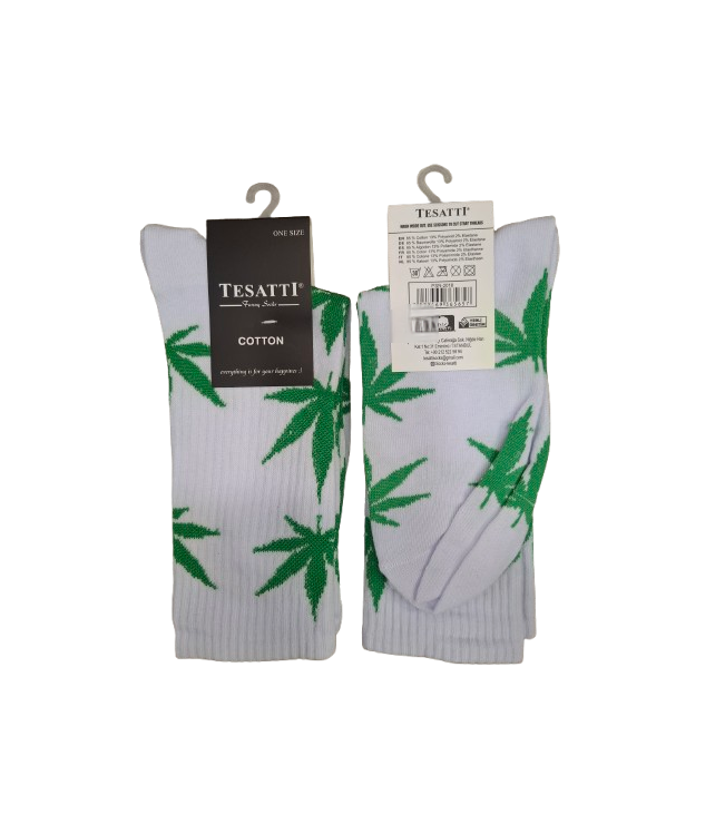 COSMOS MENS COTTON SOCKS  - MARIJUANA