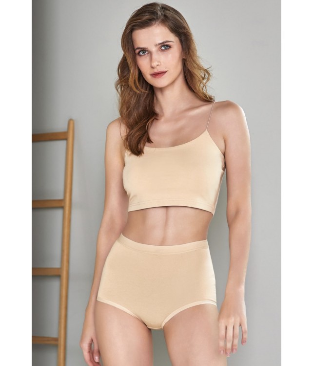 HIGH-WAISTED COTTON WOMEN’S BRIEF WITH LIGHT TUMMY SUPPORT