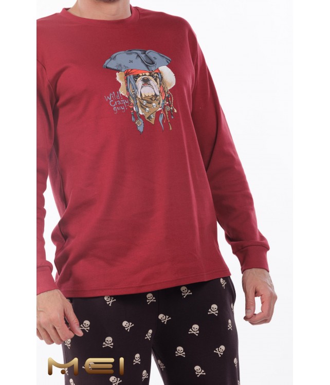 MEN'S COTTON PAJAMAS - PIRATE DOG