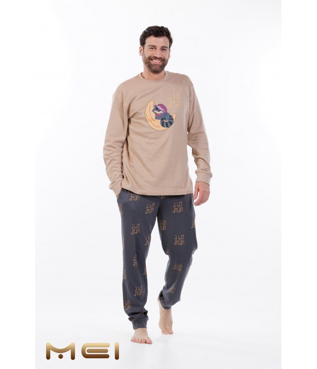 MEI MEN'S COTTON PAJAMAS RACCOON