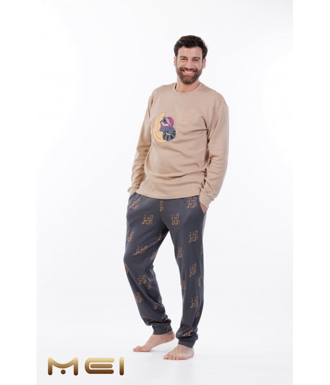 MEI MEN'S COTTON PAJAMAS RACCOON