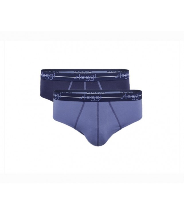SLOGGI MENS 24/7 MIDI - 2 PER PACK - BLUE