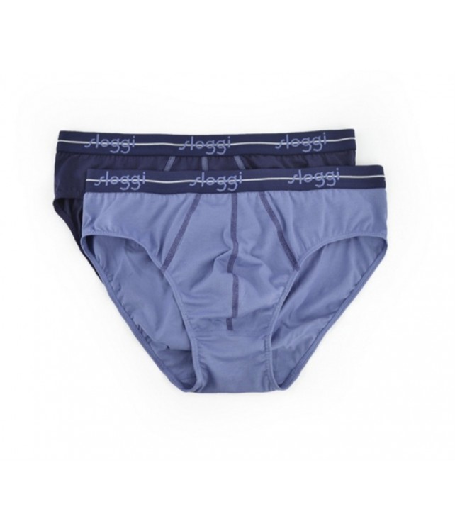SLOGGI MENS 24/7 MIDI - 2 PER PACK - BLUE