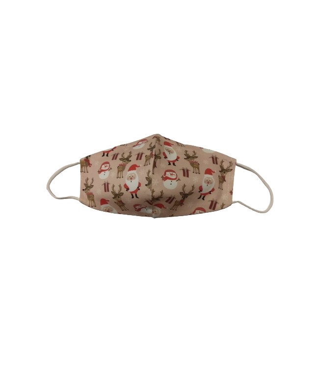 KIDS FACIAL MASK X-MAS / PINK w / SANTA DESIGNS