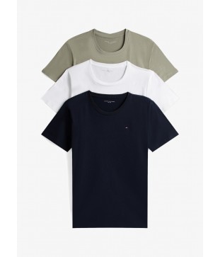 TOMMY HILFIGER  MEN'S T-SHIRT 3PACK – WHITE / NAVY / KHAKI
