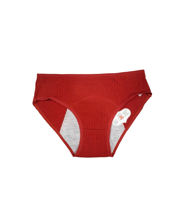 WOMEN'S COTTON PERIOD PANTIES – RIBBED LEAK-PROOF BRIEFS  COMPOSITION: 95% COTTON – 5% ELASTANE