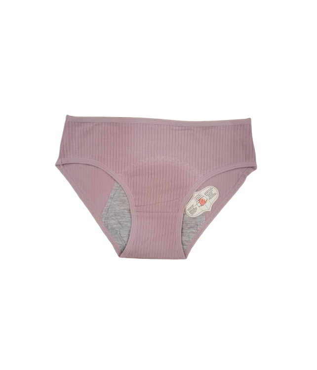 WOMEN'S COTTON PERIOD PANTIES – RIBBED LEAK-PROOF BRIEFS  COMPOSITION: 95% COTTON – 5% ELASTANE