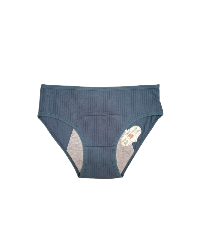 WOMEN'S COTTON PERIOD PANTIES – RIBBED LEAK-PROOF BRIEFS  COMPOSITION: 95% COTTON – 5% ELASTANE