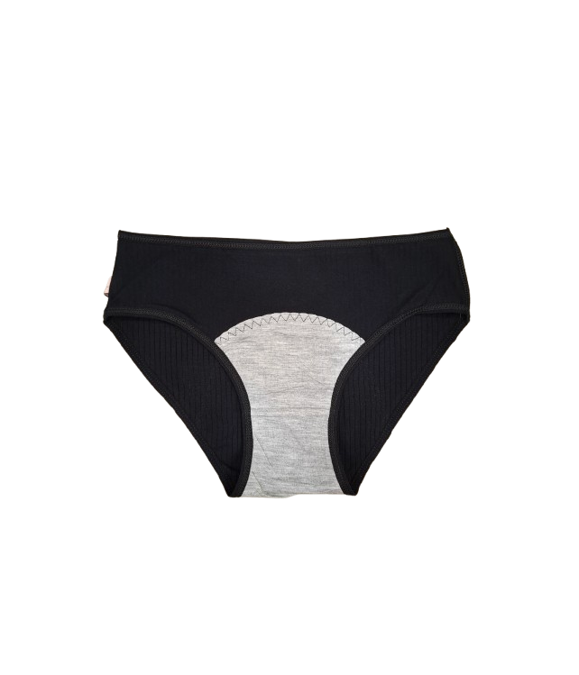 WOMEN'S COTTON PERIOD PANTIES – RIBBED LEAK-PROOF BRIEFS  COMPOSITION: 95% COTTON – 5% ELASTANE