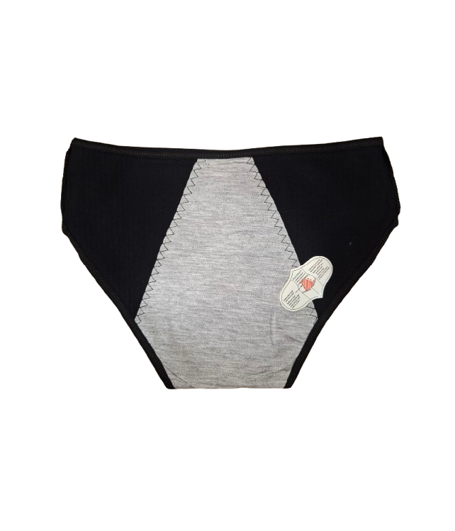 WOMEN'S COTTON PERIOD PANTIES – RIBBED LEAK-PROOF BRIEFS  COMPOSITION: 95% COTTON – 5% ELASTANE