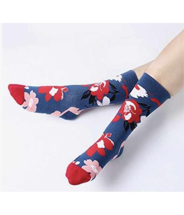 MODERN FLOWER & FLORAL DESIGN COTTON SOCKS