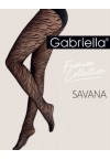 WOMEN'S GABRIELLA SAVANA 1241 ZEBRA PRINT TIGHTS - BLACK