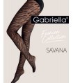 WOMEN'S GABRIELLA SAVANA 1241 ZEBRA PRINT TIGHTS - BLACK