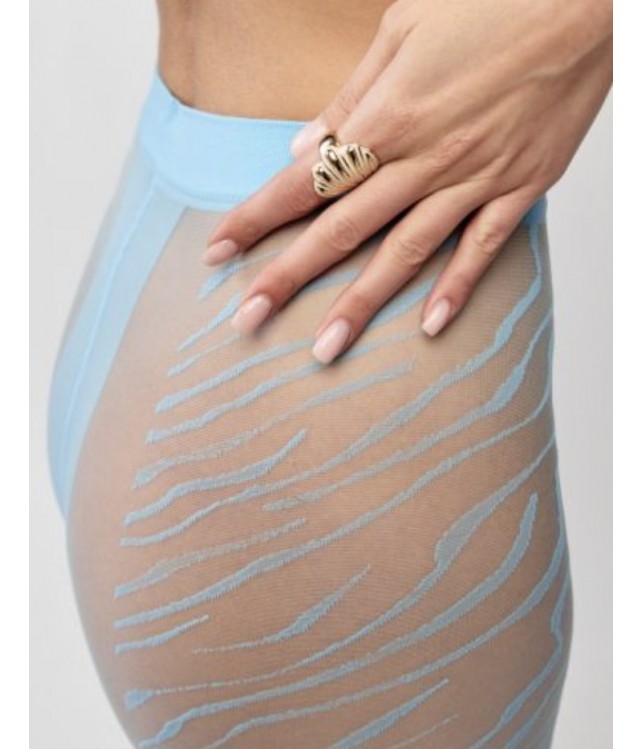 WOMEN'S GABRIELLA SAVANA 1241 ZEBRA PRINT TIGHTS - BLACK