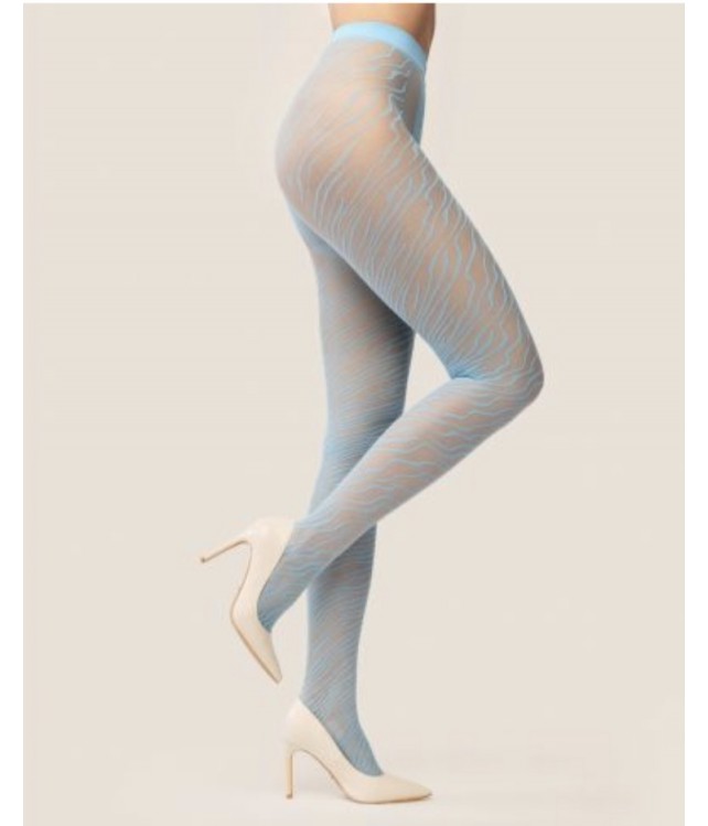 WOMEN'S GABRIELLA SAVANA 1241 ZEBRA PRINT TIGHTS - BLACK