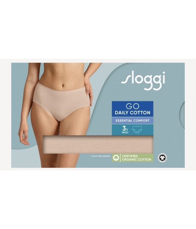 WOMEN'S SLOGGI GO DAILY COTTON MIDI BRIEF SOCKS (3-PACK) MPEZ