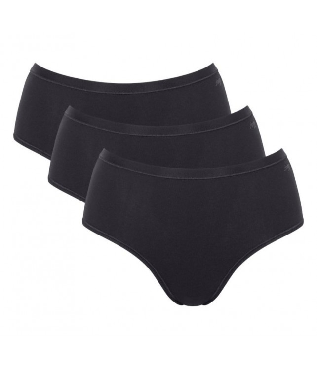 WOMEN'S SLOGGI GO DAILY COTTON MIDI BRIEF SOCKS (3-PACK) BLACK