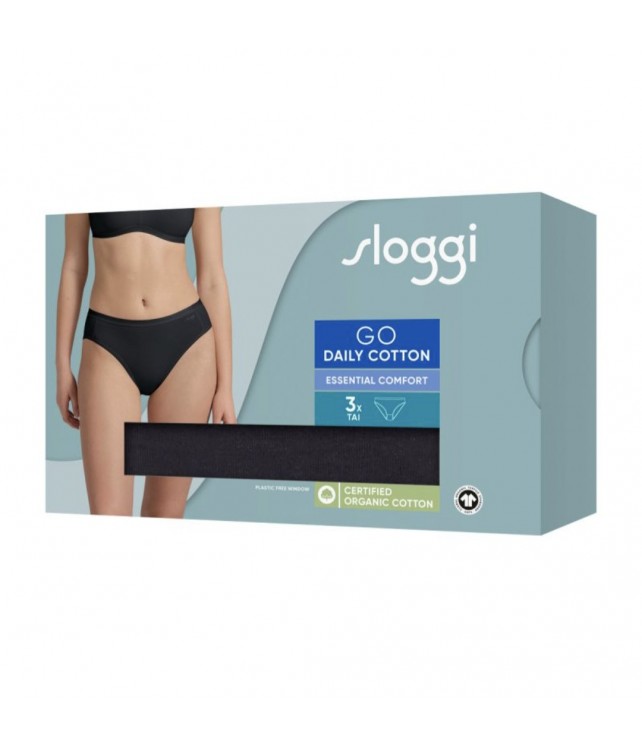 ΓΥΝΑΙΚΕΙΑ ΣΛΙΠ SLOGGI GO DAILY COTTON TAI (ΠΑΚΕΤΟ 3 ΤΕΜΑΧΙΩΝ) ΜΑΥΡΟ