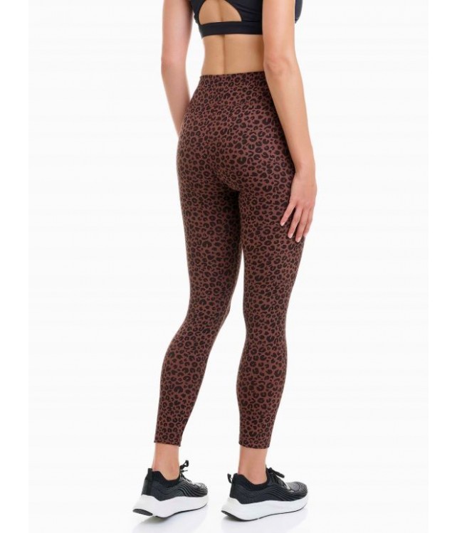WOMEN'S HIGH-WAISTED SPORT LEGGINGS WALK - LEOPARD