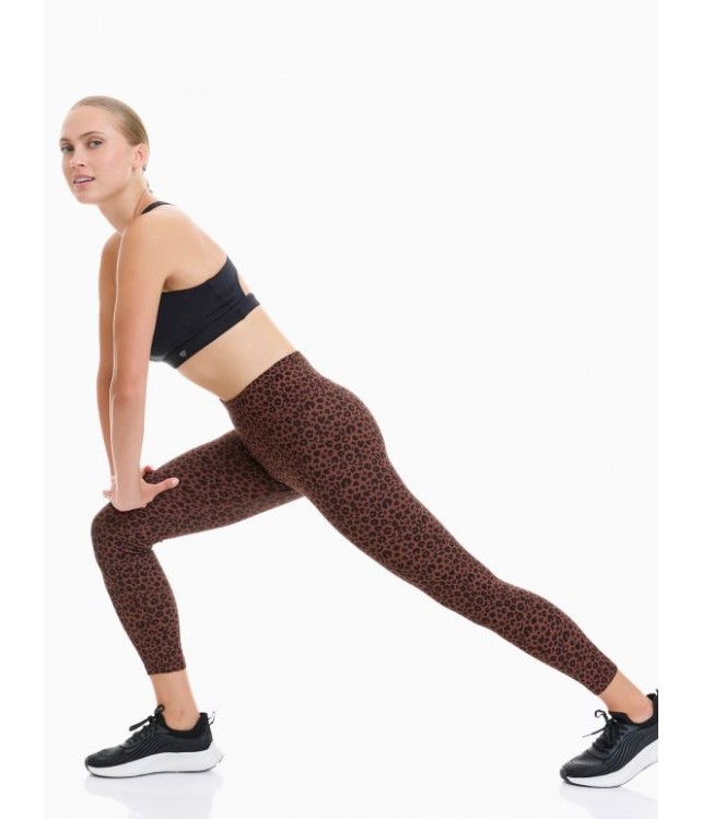 WOMEN'S HIGH-WAISTED SPORT LEGGINGS WALK - LEOPARD
