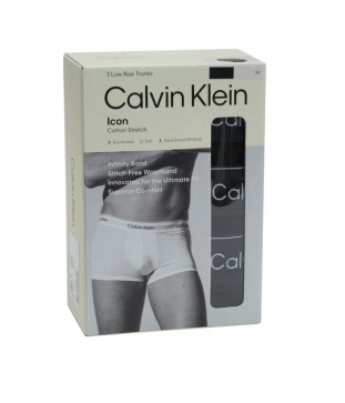 CALVIN KLEIN ΑΝΔΡΙΚΑ ΜΠΟΞΕΡΑΚΙΑ ΣΕΤ 3 ΤΕΜΑΧΙΩΝ LOW RISE TRUNKS BLACK