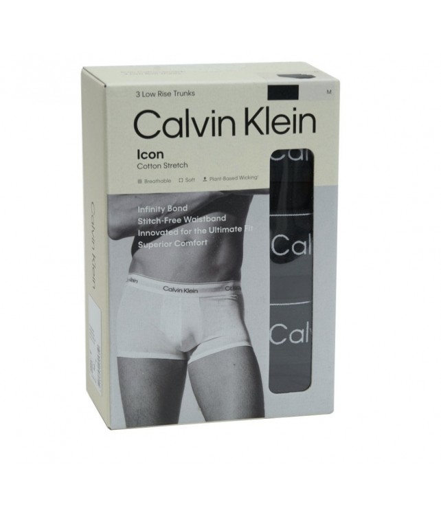 CALVIN KLEIN ΑΝΔΡΙΚΑ ΜΠΟΞΕΡΑΚΙΑ ΣΕΤ 3 ΤΕΜΑΧΙΩΝ LOW RISE TRUNKS BLACK