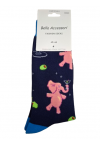 MEN'S NOVELTY SOCKS PINK ELEPHANT AND COCKTAIL