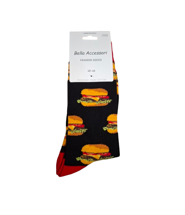 MEN'S NOVELTY SOCKS DELICIOUS BURGERS