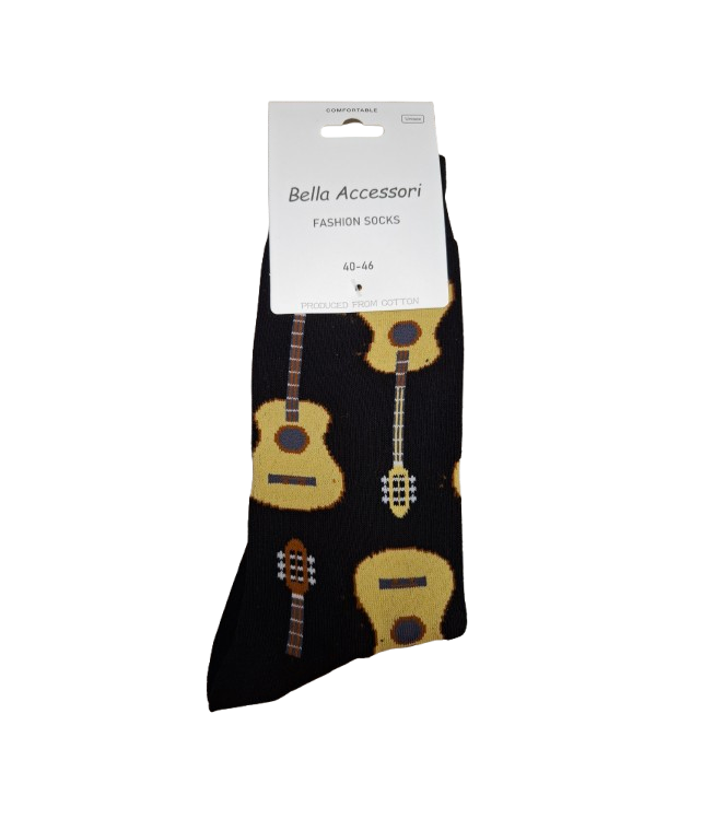 MEN'S NOVELTY SOCKS ACOUSTIC GUITARS DESIGN