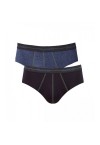SLOGGI MENS  START MIDI - 2 PER PACK- GREY/ BLLUE DENIM