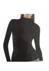 VELVET TOUCH WOMENS BLOUSE W/ LONG SLEEVES AND TURTLE NECK/ BLACK-WHITE- BEIGE- BROWN- RAF