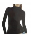 VELVET TOUCH WOMENS BLOUSE W/ LONG SLEEVES AND TURTLE NECK/ BLACK-WHITE- BEIGE- BROWN- RAF