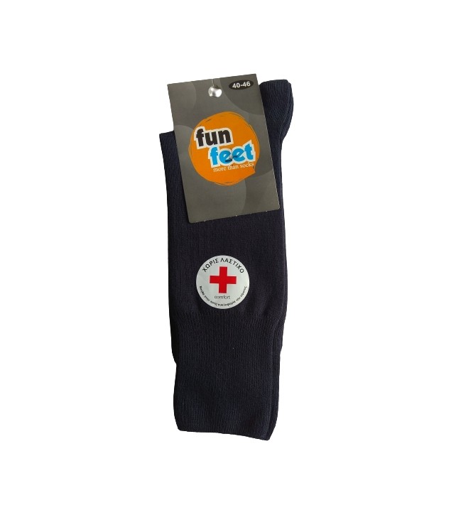 FUN FEET MENS SOCKS w/ NO ELASTIC/BLUE - OLIVE-BROWN