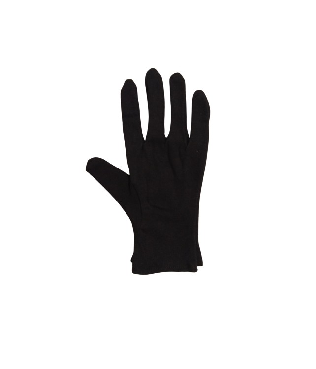 WOMENS COTTON GLOVES/ BLACK- WHITE