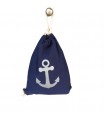 BAG TO BAG PURCHY BEACH BAG / DARK BLUE WITH ANCHOR DESIGN