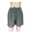 LINEN SHORTS HIGH WAIST/ OLIVE