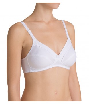 TRIUMPH  COTTON CLASSIC STRECH N BRA - WHITE