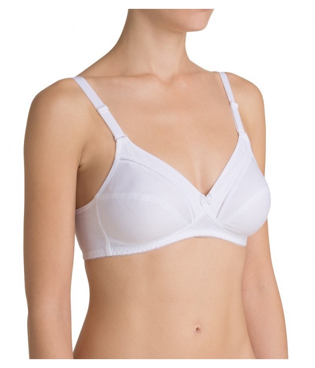 TRIUMPH  COTTON CLASSIC STRECH N BRA - WHITE