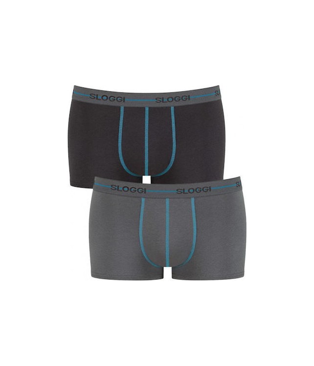 SLOGGI MENS BOXER HIPSTER START - 2 PER PACK -GREY/ CHARCOAL