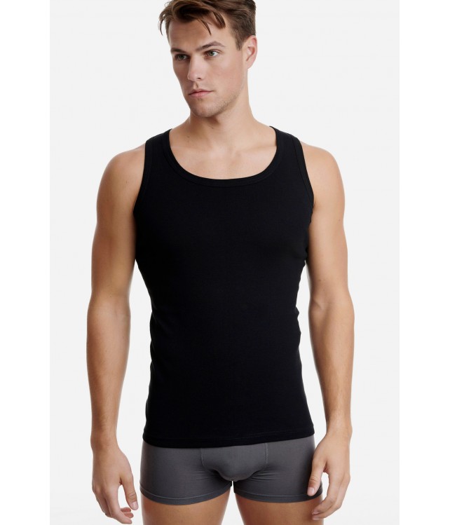 WALK  MENS SLEEVELESS UNDERSHIRT 2PAIRS/ BLACK