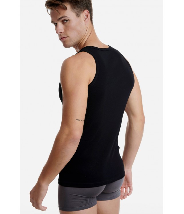 WALK  MENS SLEEVELESS UNDERSHIRT 2PAIRS/ BLACK
