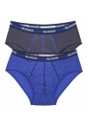 SLOGGI MENS START MIDI - 2 PER PACK - CHARCOAL/BLUE