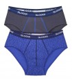 SLOGGI MENS START MIDI - 2 PER PACK - CHARCOAL/BLUE